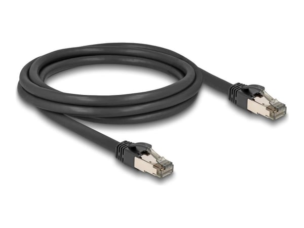 Delock - Nettverkskabel - RJ-45 (hann) til RJ-45 (hann) - 2 m - 7.3 mm - U/FTP - CAT 6a - uten hindringer - svart