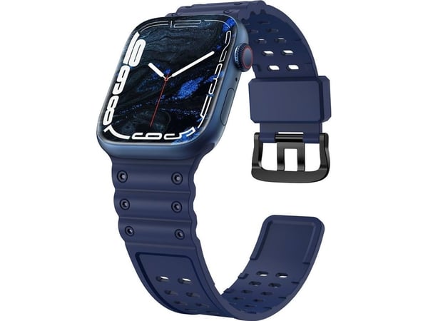 Ranneke Triple Protection Apple Watch SE, 8, 7, 6, 5, 4, 3, 2, 1 (41, 40, 38 mm) rannekorun nauhat laivastonsininen