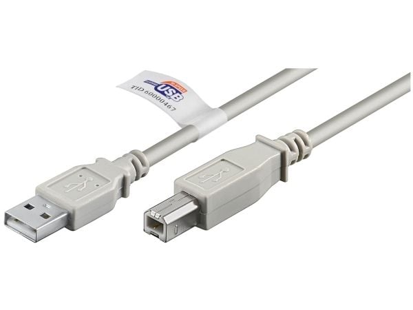 goobay - USB-kaapeli - USB Type B (uros) - USB (uros) - USB 2.0 - 5 m - harmaa