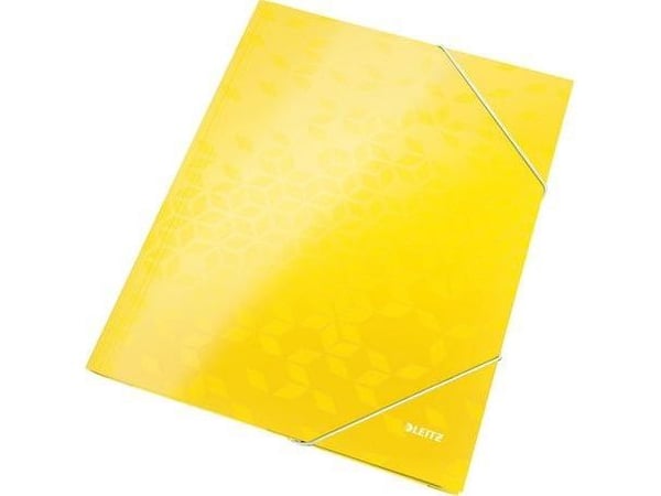 LEITZ hjørnemappe WOW, DIN A4, papp, gul PP-laminert papp, blank, 3 sidebeskyttelsesklaffer, - 1 stk (3982-00-16)