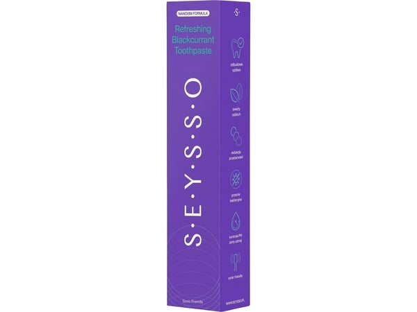 Seysso Refreshing Blackcurrant tandkräm för zebbar (mynt- och vinbär), 75 ml