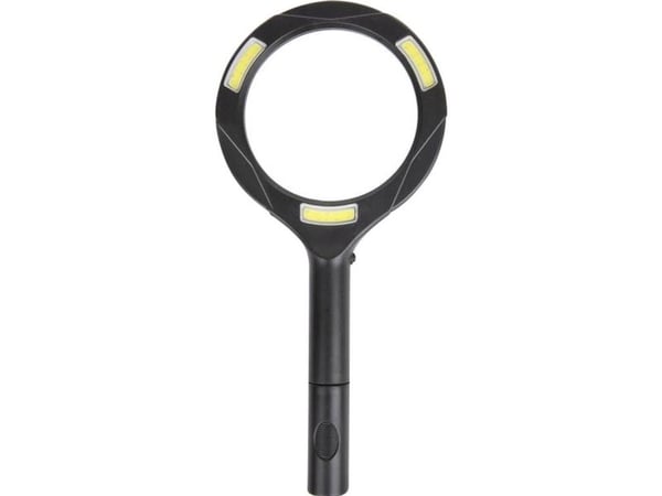 IWH lupe med COB LED-belysning, svart plastkapsling, håndlupe med LED-lys, COB-teknologi - 1 stk (770665)