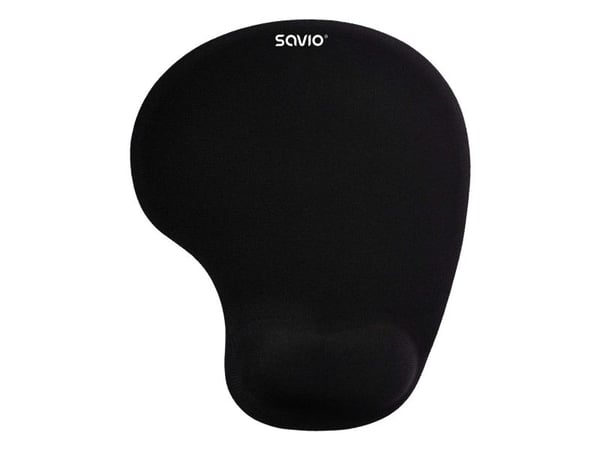 Savio MP-01B mouse pad black, Sort, Monokromatisk, Håndleddshvilepute