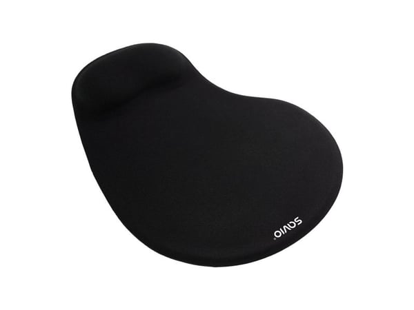 Savio MP-01B mouse pad black, Sort, Monokromatisk, Håndleddshvilepute