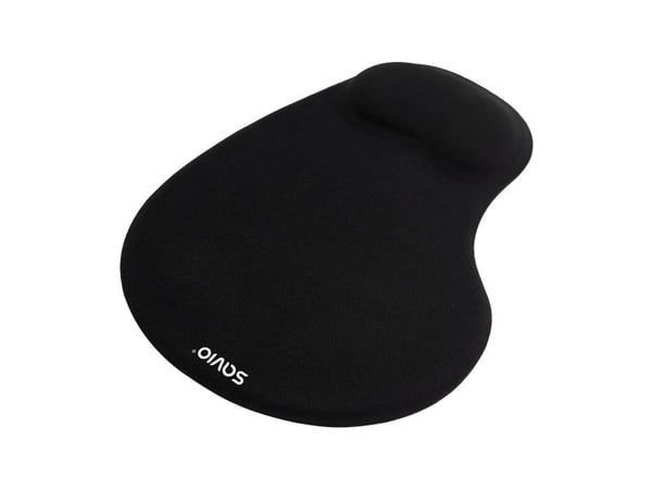 Savio MP-01B mouse pad black, Sort, Monokromatisk, Håndleddshvilepute