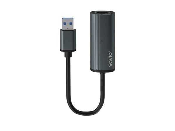 Savio AK-55 Adapter USB-A 3.1 GEN 1 do RJ-45 Gigabit Ethernet, USB 3.2 Gen 1 (3.1 Gen 1) Type-A, RJ-45, 1000 Mbit/s, Svart Savio AK-55 Adapter USB-A 3.1 GEN 1 do RJ-45 Gigabit Ethernet, USB 3.2 Gen 1 (3.1 Gen 1) Type-A, RJ-45, 1000 Mbit/s, Svart