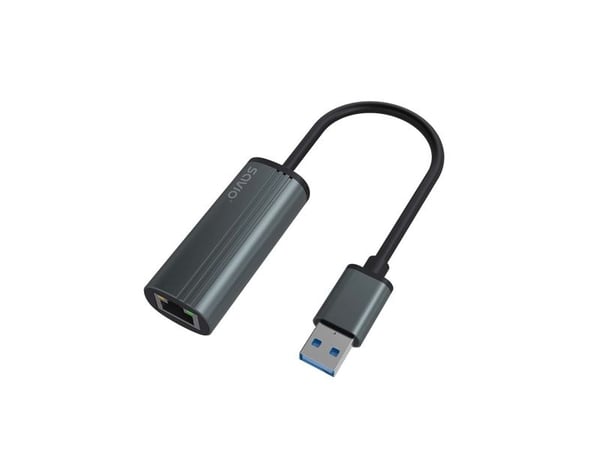Savio AK-55 Adapter USB-A 3.1 GEN 1 do RJ-45 Gigabit Ethernet, USB 3.2 Gen 1 (3.1 Gen 1) Type-A, RJ-45, 1000 Mbit/s, Svart
