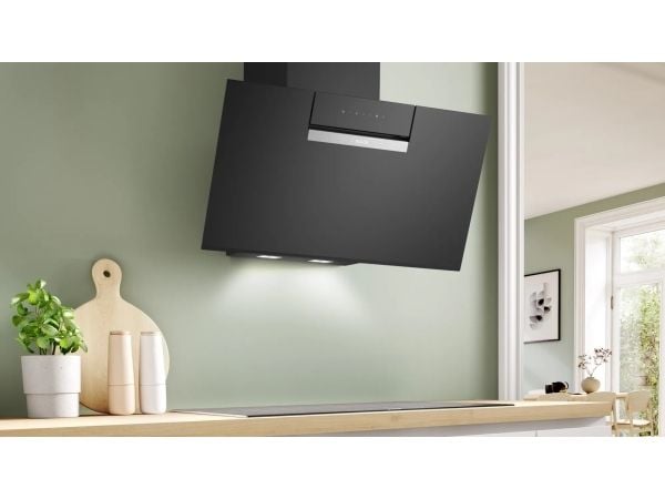 Bosch Serie | 4 DWK87FN60 - Panser - skorsteinvinklet - bredde: 79 cm - dybde: 43.3 cm - ekstraksjon og resirkulasjon (-) - svart