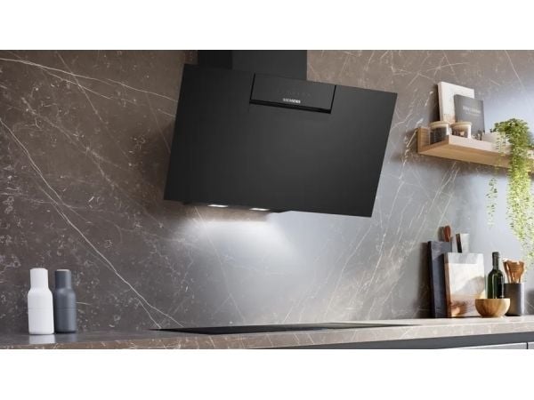 Siemens iQ300 LC87KFN60 - Panser - skorsteinvinklet - bredde: 79 cm - dybde: 43.3 cm - ekstraksjon og resirkulasjon (-) - svart