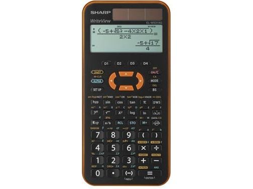 Sharp EL-W531XGYR, Lomme, Vitenskaplig, 2 linjer, Batteri/Solcelle, Svart, Oransje