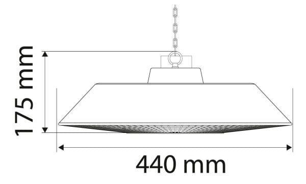 Neo Radiant (Kattolämpöpatteri 1500W, alumiini, ilman kaukosäädintä, kytkintä, halogeenilampun lämmityselementti, IP44)