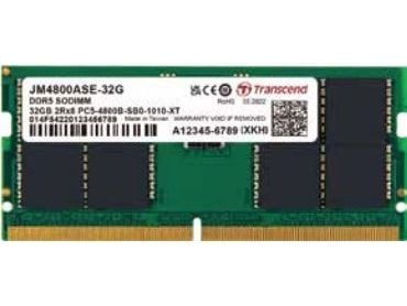 Transcend JetMemory JM4800ASE-32G, 32 GB, 1 x 32 GB, DDR5, 4800 MHz, 262-pinners SO-DIMM