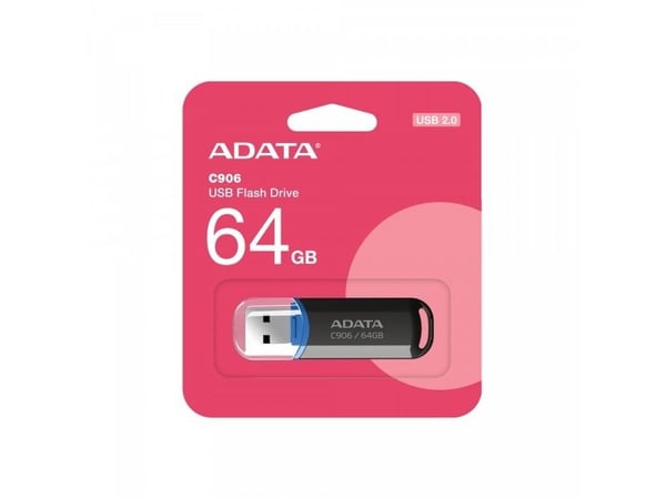 ADATA Classic Series C906 - USB-flashstasjon - 64 GB - USB 2.0 - svart