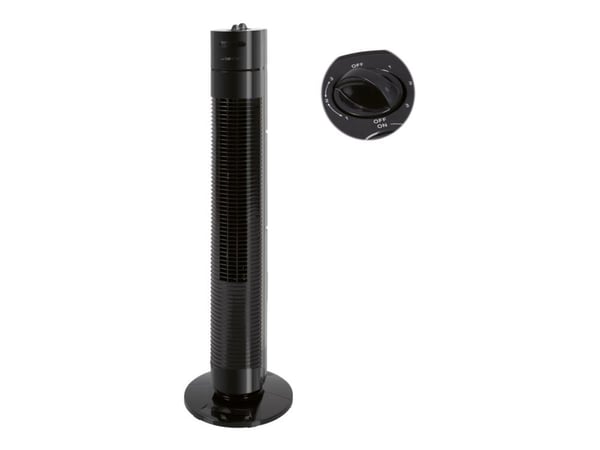 Clatronic TVL 3770, Husholdning tårnventilator, Sort, Gulv, 75°, Dreje, 2 t