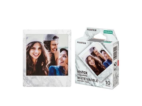 Fujifilm Instax Square White Marble - Hurtigvirkende fargefilm - 10 eksponeringer