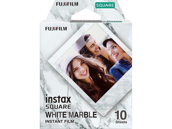 Fujifilm Instax Square White Marble - Hurtigvirkende fargefilm - 10 eksponeringer
