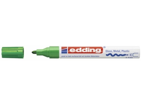 Edding 750, Grønn, Hvit, 2 mm, 4 mm, 10 stykker