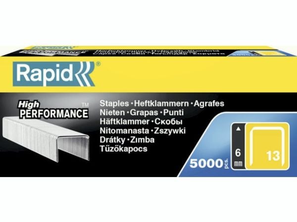 Rapid - Stifter - No. 13 - 6 mm - galvanisert stål - pakke av 5000 - for PRO R23E