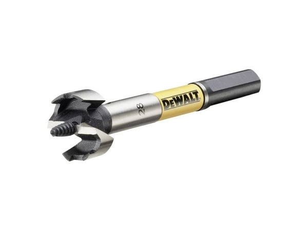 DeWALT DT4576-QZ, Borrmaskin, Forstnerborr, höger rotation, 2,8 cm, trä, gul, svart, rostfritt stål