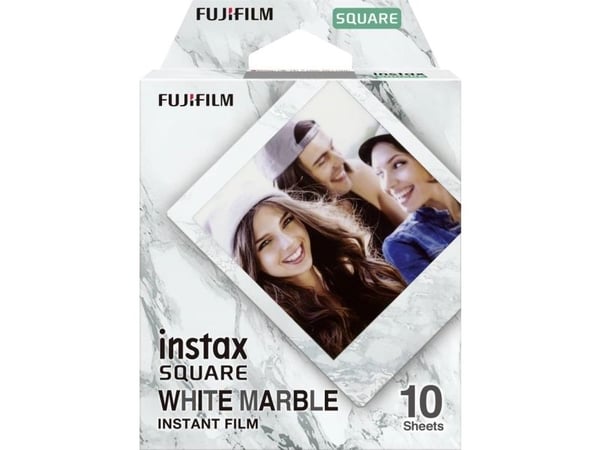 Fujifilm Instax Square White Marble - Hurtigvirkende fargefilm - 10 eksponeringer