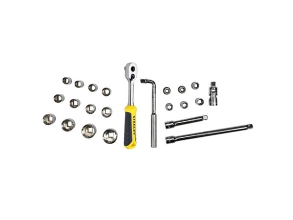 Stanley STMT1-74173, Støpselsett, 1/2", Metrisk/imperisk, 8,9,12,13,14,15,16,17,18,19,21,22,24,27,30,32 mm, Boks, 185 mm