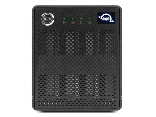 OWC ThunderBay 4 mini, HDD-kabinett, 2.5", SATA, Serial ATA II, Serial ATA III, 40 Gbit/s, USB-tilkobling, Sort