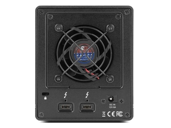 OWC ThunderBay 4 mini, HDD-kabinett, 2.5", SATA, Serial ATA II, Serial ATA III, 40 Gbit/s, USB-tilkobling, Sort