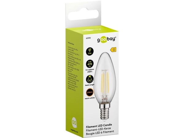 Goobay 65390, 4 W, E14, 470 lm, 20000 timer, Varm hvit