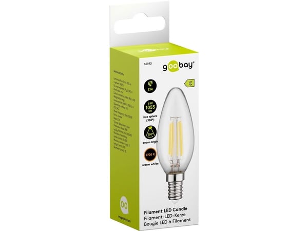 Goobay 65393, 6 W, E14, 1055 lm, 20000 timer, Varm hvit