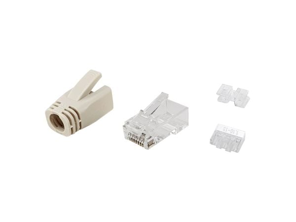 Equip 121176, RJ-45, Gjennomsiktig, Hvit, Cat6a, Gull, REACH, RoHS, 4 g