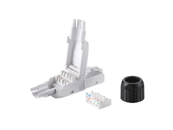 Equip 121162, RJ-45, Sort, Hvit, Hankjønn, Rett, Polykarbonat (PC), Cat6a