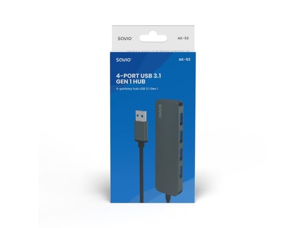 Savio USB-hub 4x USB-A 3.1 Gen1 (SAVIO AK-53)