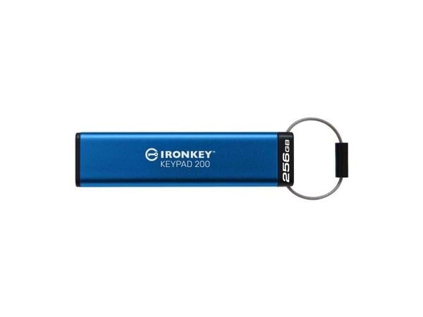 Kingston IronKey Keypad 200 - USB-flashstasjon - kryptert - FIPS 140-3 Level 3 - 256 GB - USB 3.2 Gen 1