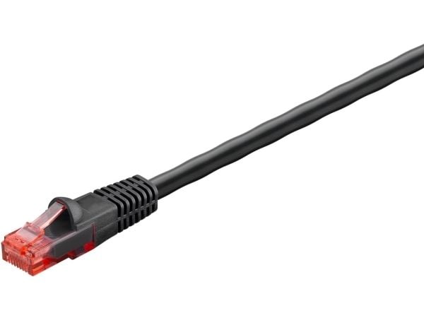 Wentronic goobay - Patchkabel - RJ-45 (M) til RJ-45 (M) - 10 m - UTP - CAT 6 - skjermet, utendørs, robust - svart (55432)