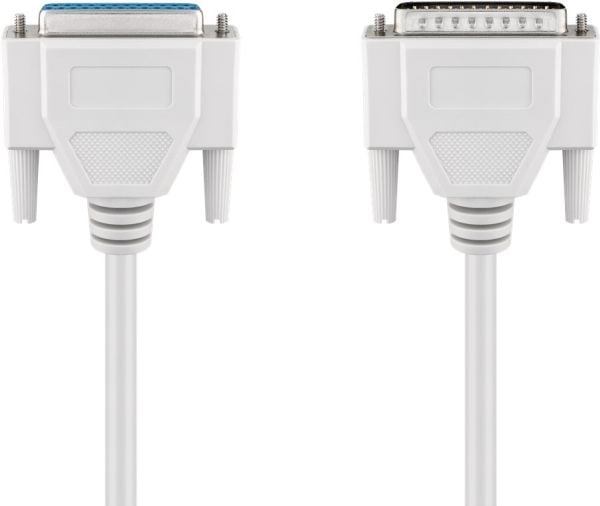 goobay - Parallellkabel - DB-25 (hann) til DB-25 (hunn) - 1.8 m - tommelskruer - grå