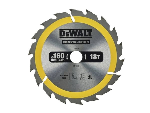 Dewalt pyörösaha 160x20mmx18z - DT1931-QZ - DT1931-QZ