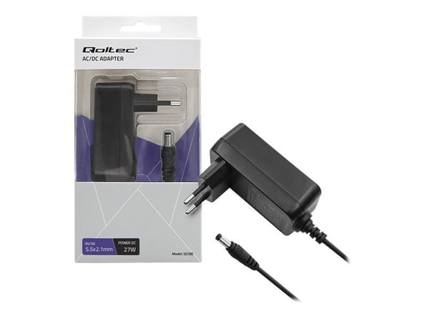 Qoltec - Strømadapter - 27 watt - 3 A (5,5 x 2,1 mm DC-jakk)