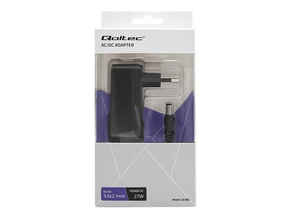 Qoltec - Strømadapter - 27 watt - 3 A (5,5 x 2,1 mm DC-jakk)