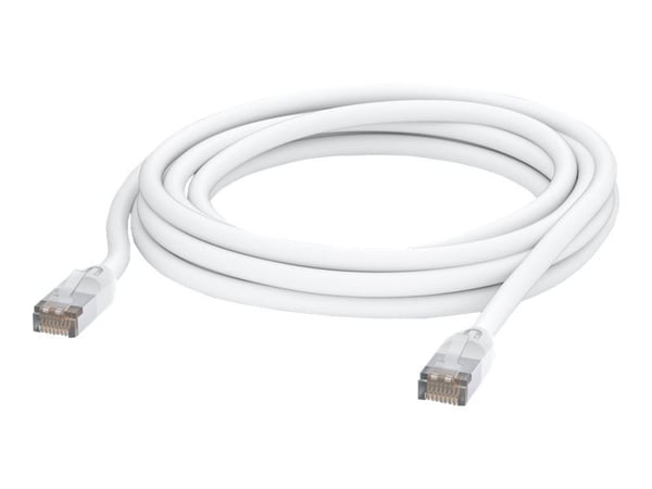 Ubiquiti UniFi - Patch-kabel - RJ-45 (hane) till RJ-45 (hane) - 5 m - 6 mm - STP - CAT 5e - formpressad, utomhus, tvinnad, robust - vit