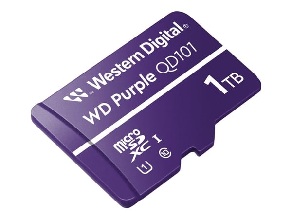 WD Purple WDD100T1P0C - Flash-minnekort - 1 TB - UHS-I U1 / Class10 - microSDXC - lilla