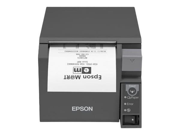 Epson TM T70II - Kvitteringsskriver - termolinje - Rull (8 cm) - 180 x 180 dpi - inntil 250 mm/sek - seriell, Bluetooth, USB 2.0