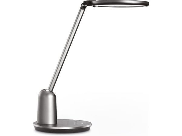 Philips Funksjonell Einstein-skrivebordslampe, Mørkegrå, Metall, Soverom, Stue, Kontor, Tidsriktig, IP20, II
