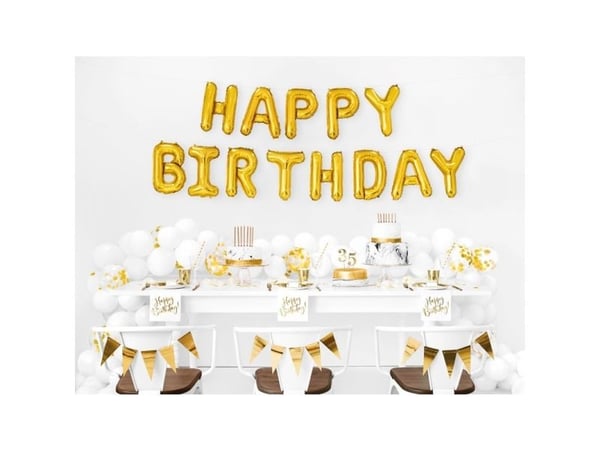 PartyDeco FB6M-019, Leksaksballong, Folie, Guld, Monokromatiskt, Party, Universal