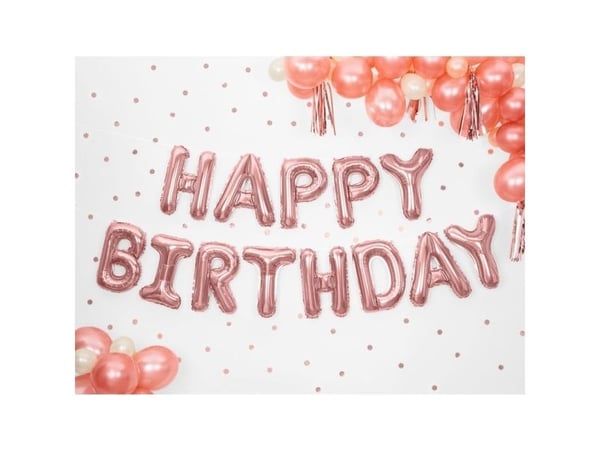 Folieballon Happy Birthday, rose gold