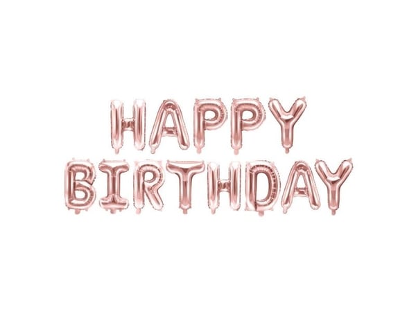 Folieballon Happy Birthday, rose gold