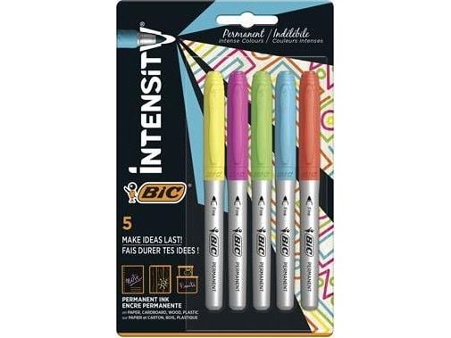 BIC 968410, 5 stykker, Blå, Grønn, Oransje, Rosa, Gult, Konisk tupp, 1,8 mm, Medium, Blister