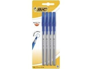 BIC Round Stic Exact, Klips, Tynn spiss, Blå, 4 stykker, Fint