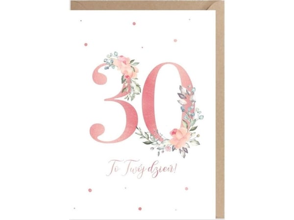 Gratulationskort födelsedag 30, eco-kuvert K099