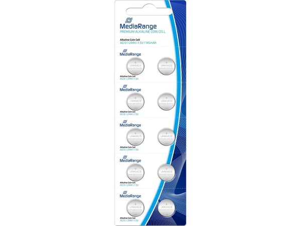 MediaRange BATTERI ALKALINE LR44 1,5V/10STK MRBAT113 MEDIARANGE