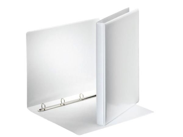 Esselte ESSENTIALS - Ringperm for presentasjoner - bokryggbredde: 30 mm - for A4 (210 x 297 mm) - kapasitet: 100 ark - hvit